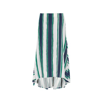 Striped asymmetrical skirt