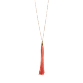 Coral Tassel Necklace