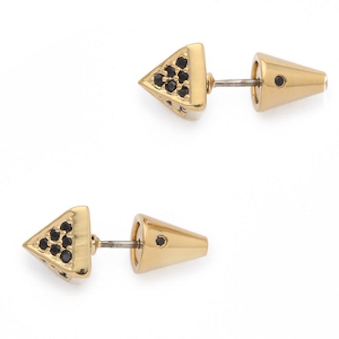 Pave Pyramid Stud Earrings