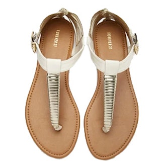 Metallic T-Strap Sandal