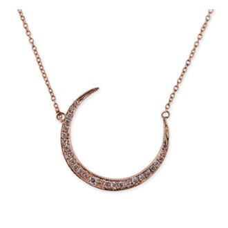 Crescent Moon Necklace in Rose Gold