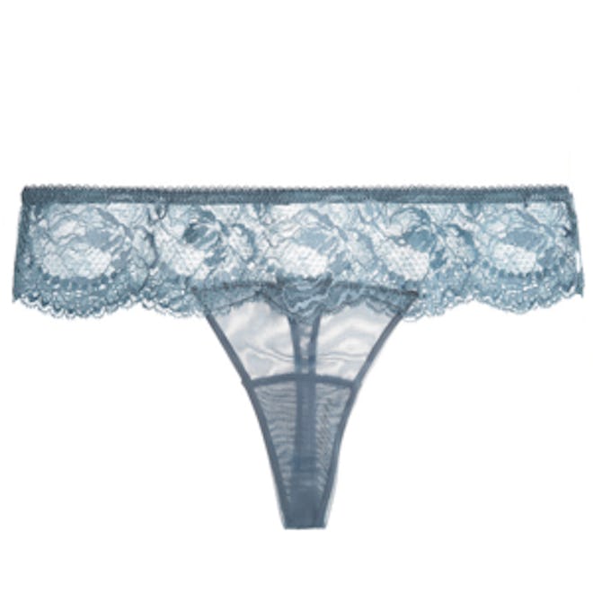 Begonia Stretch-Lace And Mesh Thong