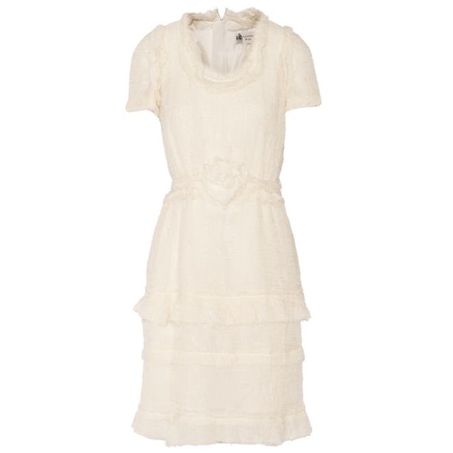 Tiered Crinkled Silk Chiffon Dress