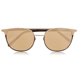 Round-Frame Gold-Plated Sunglasses
