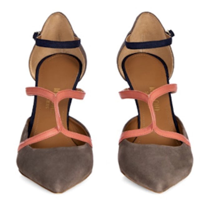 Veronica Tri-Color Suede and Leather Pumps