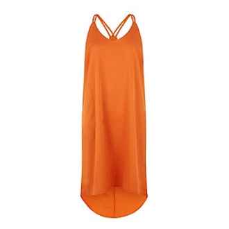 Orange Dip Hem Strappy Midi Dress
