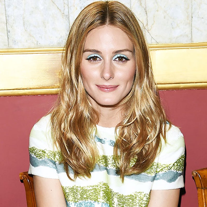 The 2 Step Beauty Look You Have To Try This Summer   Olivia Palermo Blue Eye Shadow 