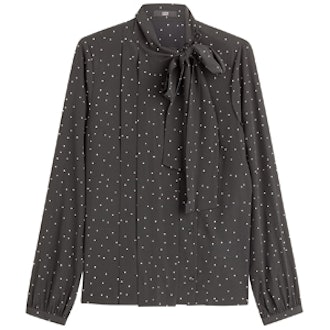 The Bow Avenue Printed Silk Blouse
