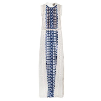 Embroidered Cotton-Voile Maxi Dress