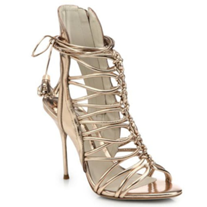 Lacey Metallic Leather Strappy Sandals