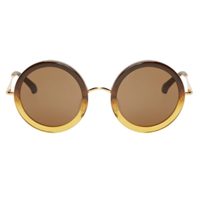 Ochre Gradient Round Sunglasses