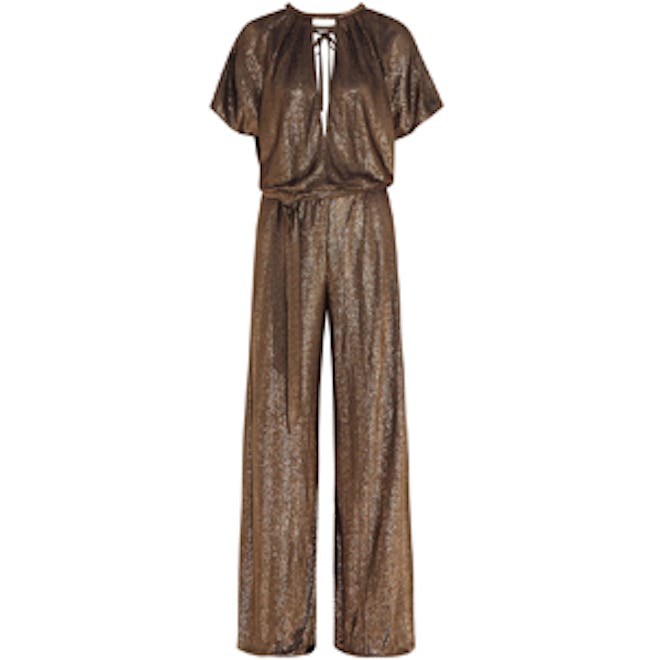 London Lame Wide-Leg Jumpsuit