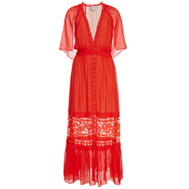 Mandarin Red Long Holzer Dress