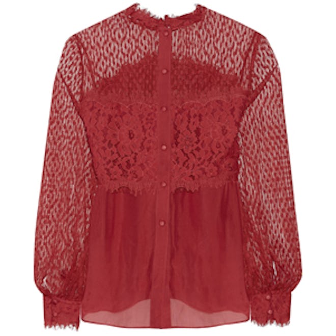 Constance Lace and Crepe Blouse