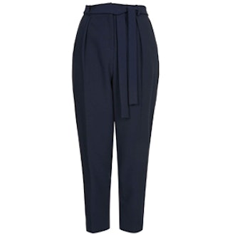 Belted Crepe Peg Trousers