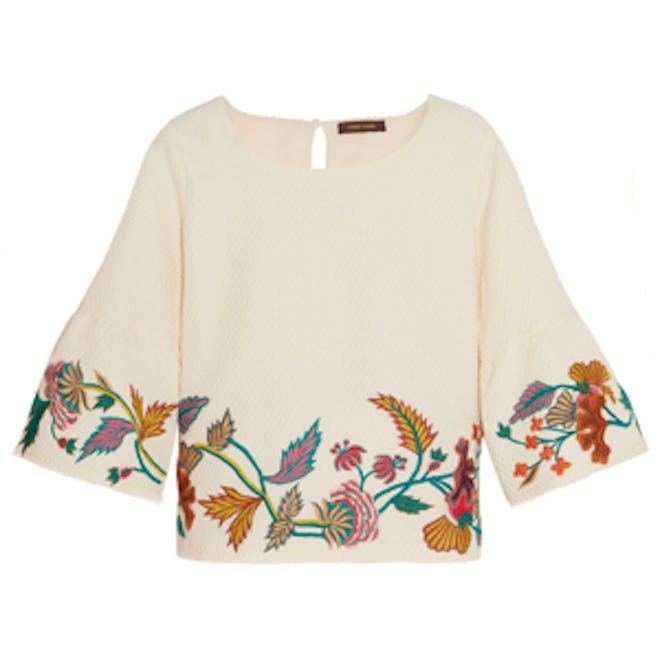 Embroidered Matelasse Top