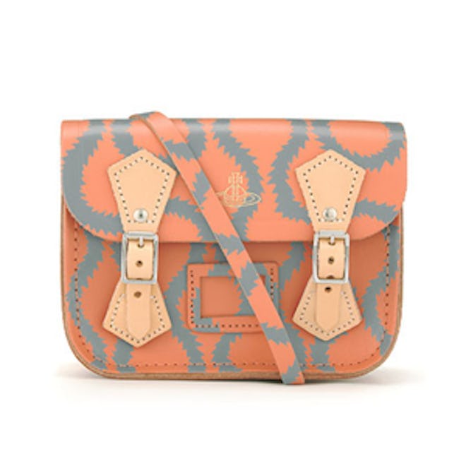 Coral/Gray Squiggle Tiny Satchel