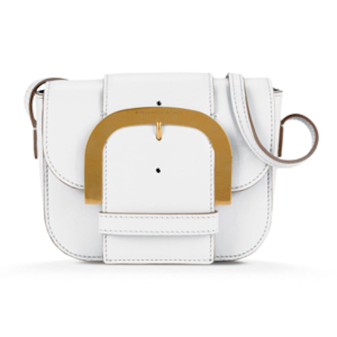 Pure-White Buckle Shoulder Bag