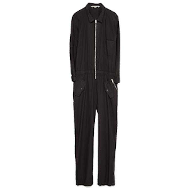 Zipped Poplin Jumpsuit