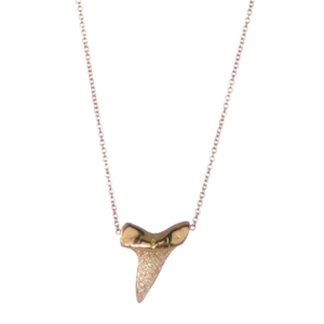 14K Pavé Shark-Tooth Necklace