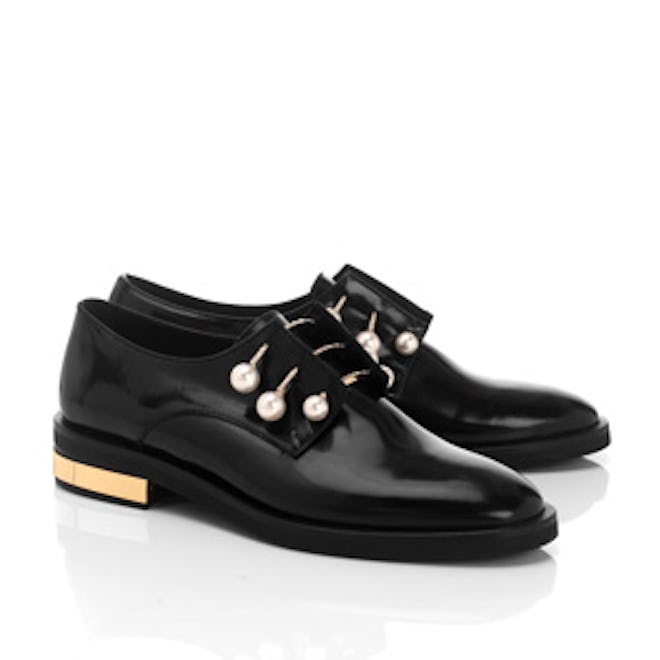Black Leather Derby Fernanda Shoes