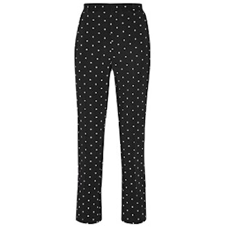 Pants In Cross-Print Black Cady