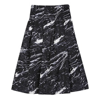 High-Waist Marble Print Skirt