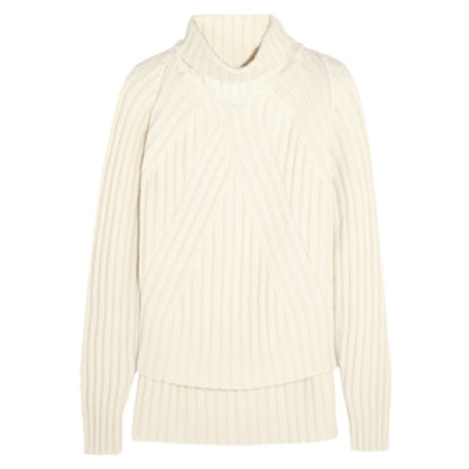 Ribbed Cashmere Turtleneck Sweater