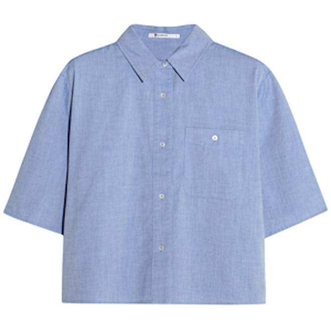Cropped Cotton-Chambray Shirt