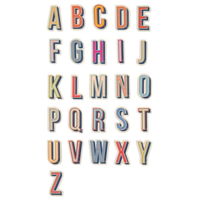 Alphabet Textured Stickers