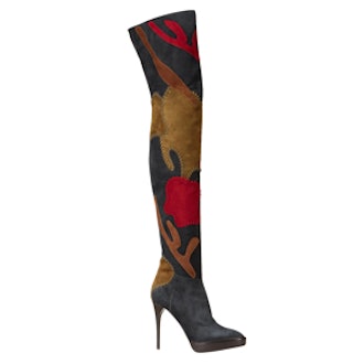 Patchwork Over-the-Knee Boots