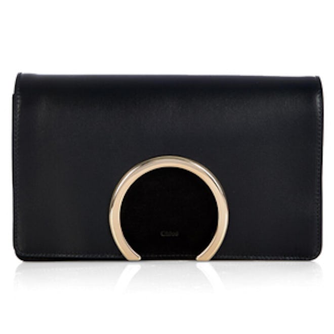 Gabrielle Leather and Suede Clutch