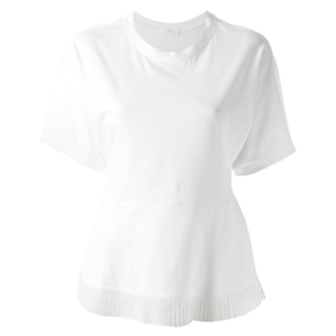 Pleated Hem Flared T-shirt