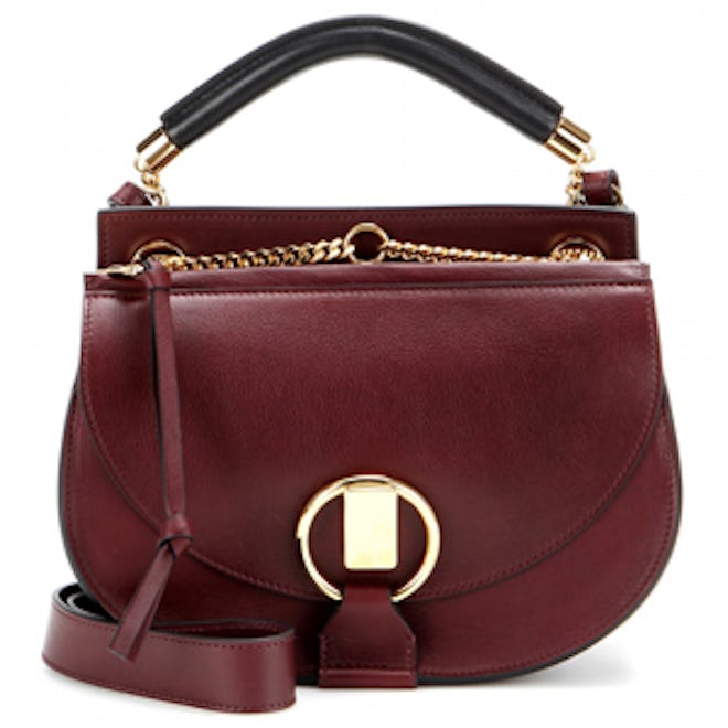 Goldie Small Leather and Suede Shoulder Bag