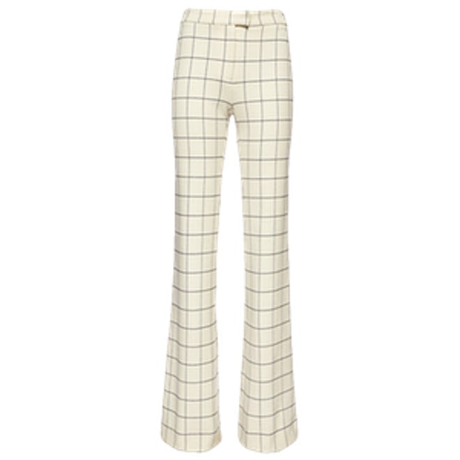 Box Grid Flannel Flare Pant