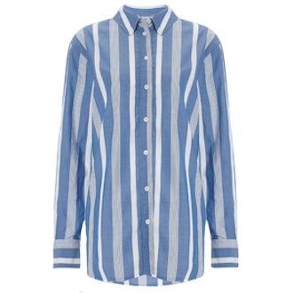 Blue Stripe Cotton Margaux Shirt