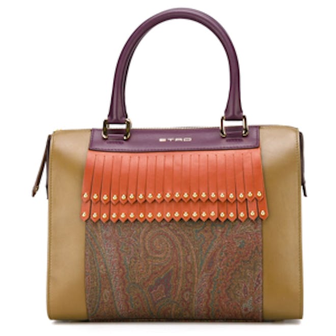 Fringe Panel Paisley Tote