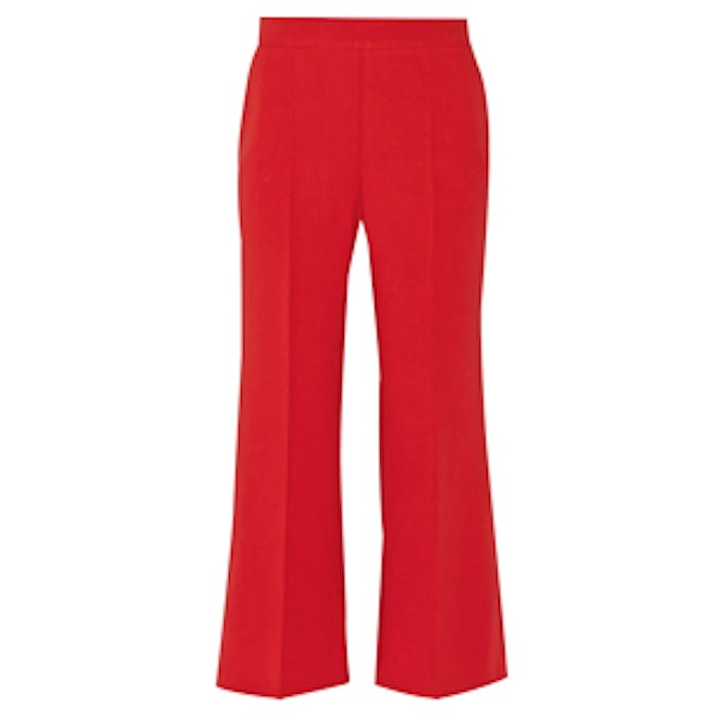Cropped Stretch-Wool Flared Pants