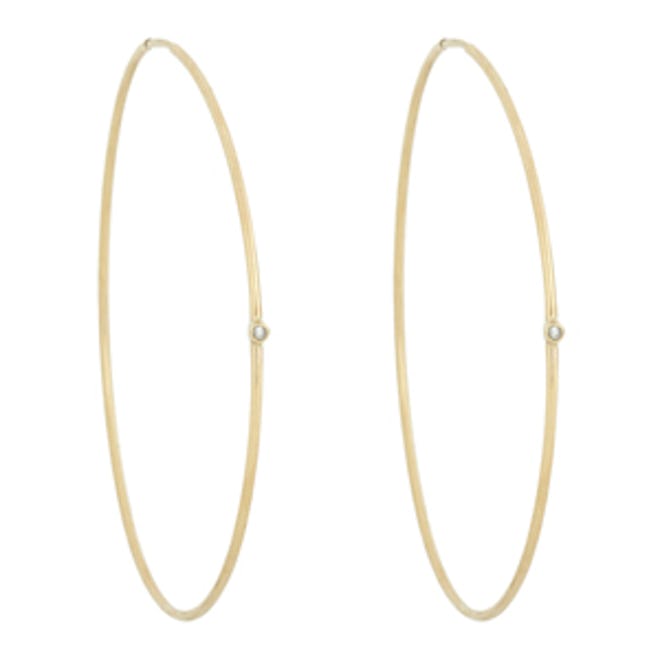 Oversize Hoop Earrings With Diamonds