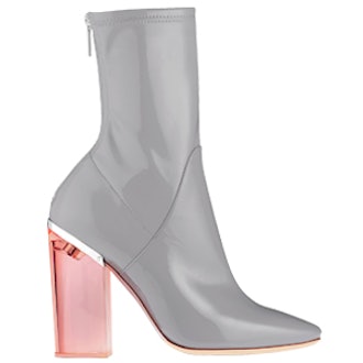 Grey Patent Ankle Boot