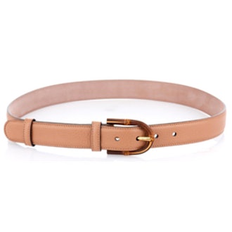 Bamboo-buckle Leather Belt
