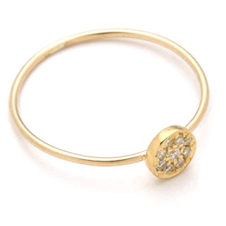 18k Gold Circle Diamond Ring