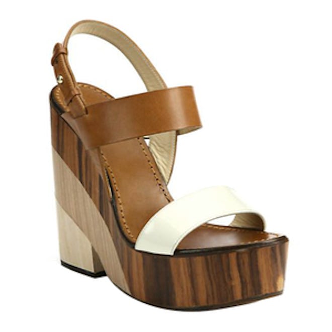 Wooden-Heeled Leather Sandals