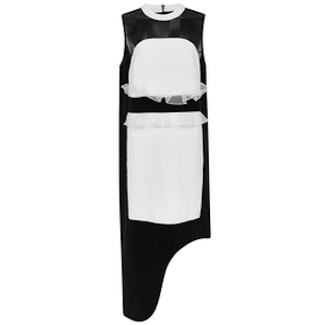 Black and White Silk Juliette Panel Sleeveless Dress