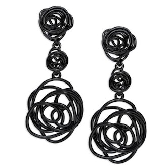 Black Wire Rose Earrings