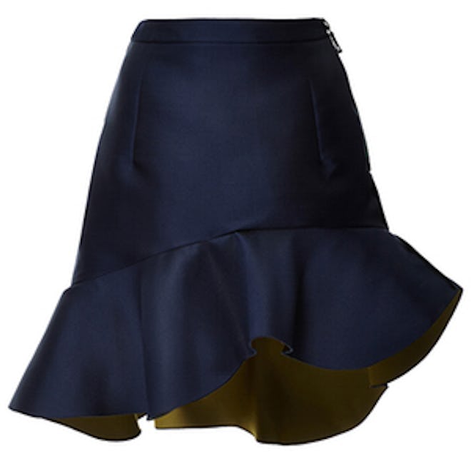 Navy Peplum Curzon Skirt