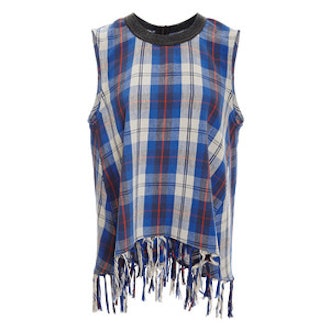Fringed Flannel Trapeze Top