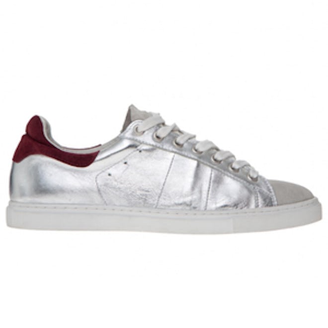 Leather Metallic Tennis Sneaker