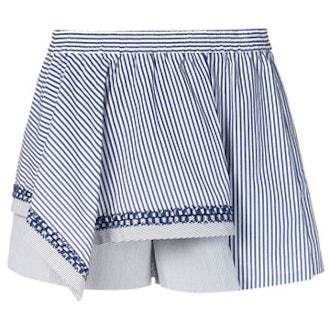Addition Asymmetric Layer Striped Shorts