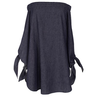 Lightweight Denim Off-The-Shoulder Tunic